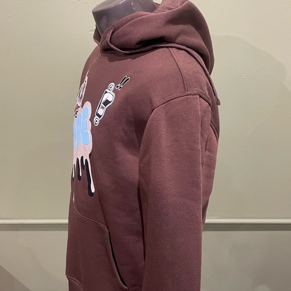 Bleecker&Mercer hoody pullover brown side pocket regular fit - Picture 3 of 4